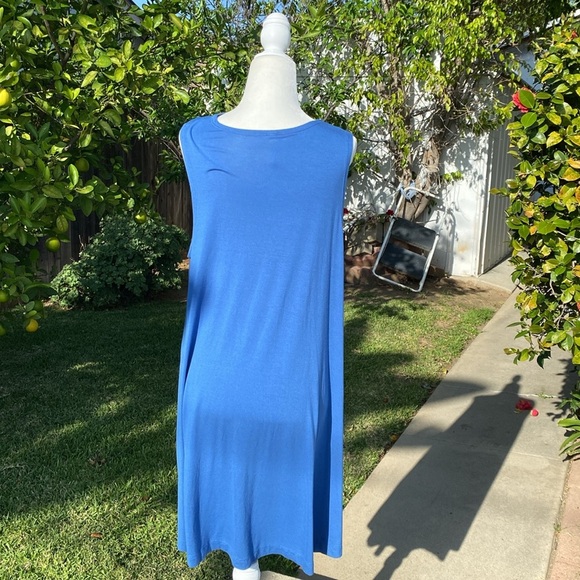 RVCA BRIGHT BLUE TANK A LINE SHIFT MINI SUMMER DRESS w/ Pockets Size M E… - Picture 4 of 10